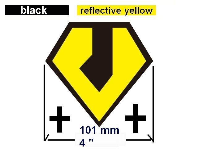 (1x) 4" roboteach  zentradi vinyl decal black and yellow  2 layer sticker
