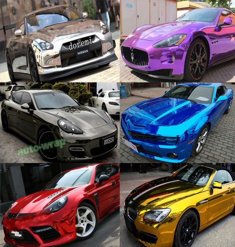 Full roll - glossy mirror chrome vinyl film wrap sheet for car wrap sticker 60&#034;