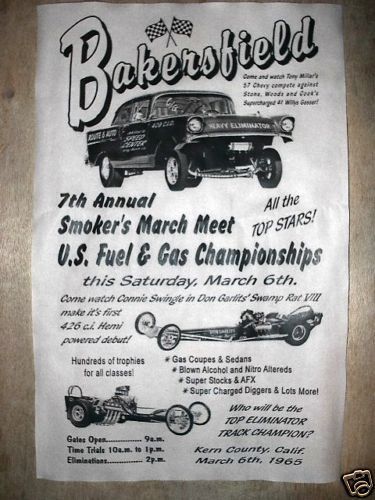 Drag strip 57 chevy bakersfield drag racing gasser 2 personalized posters 11x17&#034;