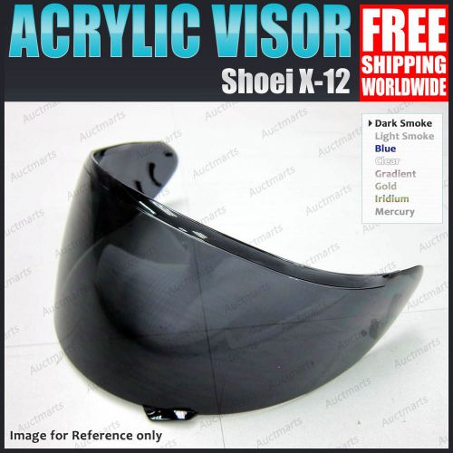 Acrylic helmet visor for shoei x-12 x-spirit 2 rf xr cw-1 q west dark smoke gb