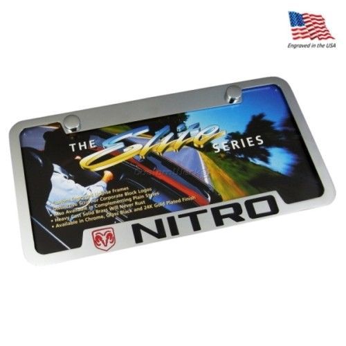 Dodge nitro notched chrome brass license plate frame