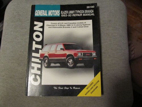 Chilton general motors blazer/jimmy/typhoon/bravada 1983-93 repair manual