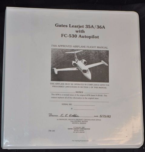 Flightsafety airplane flight manual gates learjet 35a/36a fc-530 autopilot