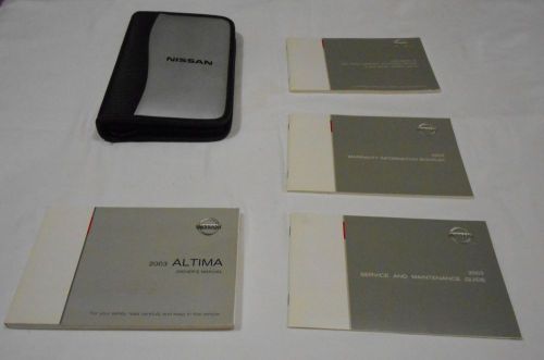 2003 nissan altima owner&#039;s manual set &amp; nissan zippered factory case.free s/h