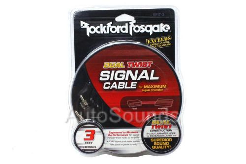 Rockford fosgate rfit-3 premium 3 ft 2-channel dual twist rca interconnect cable