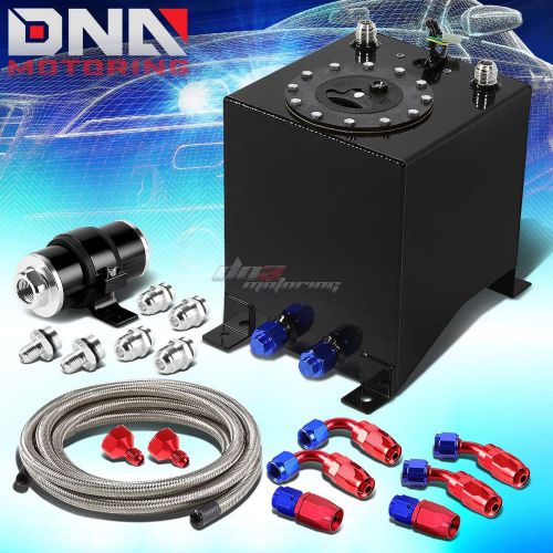 2.5 gallon aluminum fuel cell tank+cap+oil feed line+30 micron filter kit black