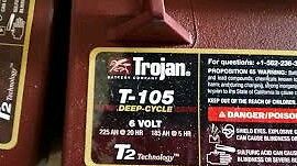 Set of 6 t-105 trojan golf cart batteries