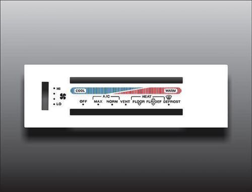1987-1991 ford truck white heater control switch overlay hvac