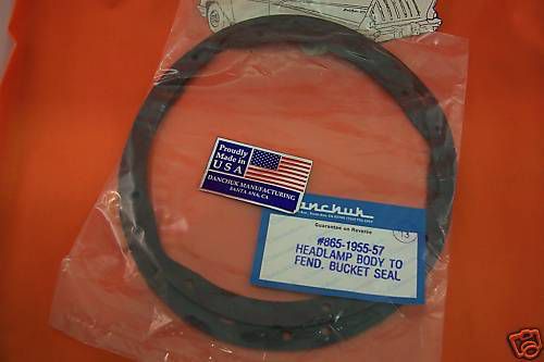 1955 1956 1957 chevy front headlight bucket seals gaskets pair all sedan hardtop