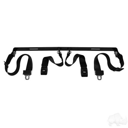 Golf cart seat belt kit, bracket,  2 60 inch lap belts, and hardware, universal