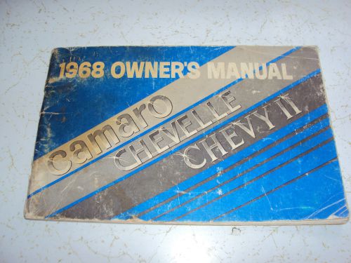 1968 ss camaro chevelle nova original owners manual 1st editions 327 396