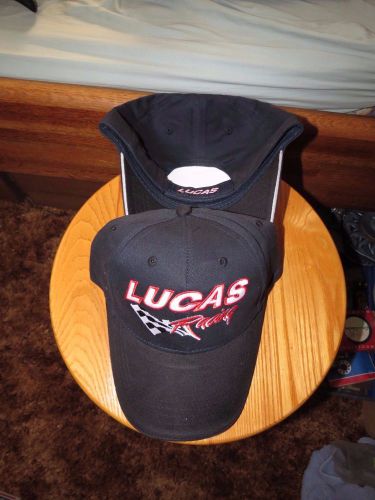 Lot of 2 lucas oil racing embroidered baseball cap hats new mx nhra racing
