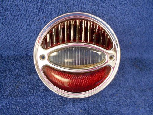 1929-30 buick  rat-rod  &#034; stop &#034;  glass tail light lens with bezel  nice   816