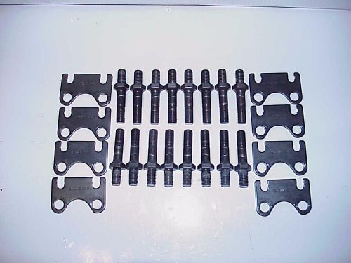 16 hardened 7/16&#034; screw-in studs &amp; engine pro guide plates for sb chevy nhra