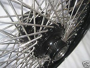 18&#034; x 3.50&#034; &amp; 18&#034; x 5.50&#034;-80 spk wheels harley black pc flstf 2008-2015 fatboy