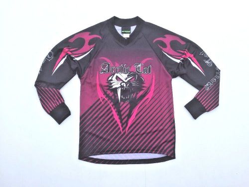 Arctic cat youth girl&#039;s team arctic jersey - black / pink 5239-92*