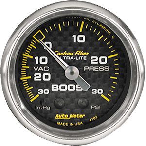 Autometer 4703 carbon fiber boost vacuum gauge