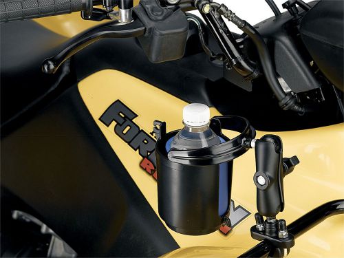 Moose atv drink cup holder mounts to atv rack or handlebar