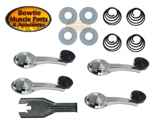 66 67 chevelle camaro firebird window crank cranks handle kit - black knob