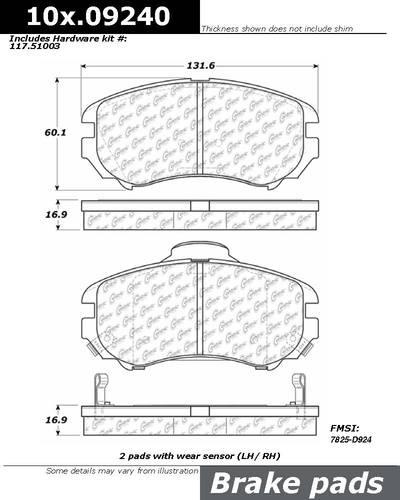 Centric 105.09240 brake pad or shoe, front