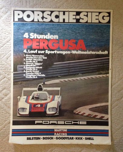 1976 original porsche sieg 911 martini pergusa factory racing poster 914 928 956