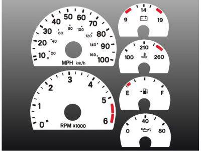 1997-2000 jeep wrangler instrument cluster white face gauges 97-00 tj