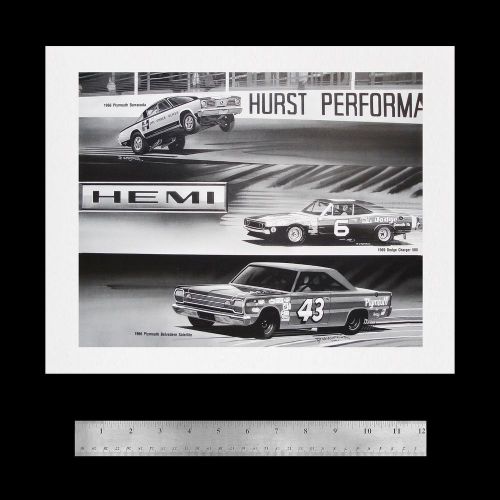 Richard petty: plymouth belvedere gtx satellite - 1966 1967 440 426 hemi - print