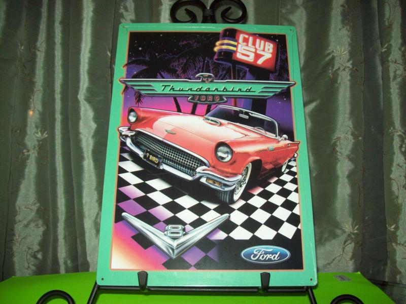  tin sign vintage garage classic car ford thunderbird t bird 55 56 57