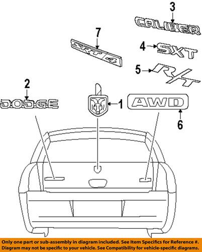 Dodge oem 5116022aa lift gate-emblem badge nameplate