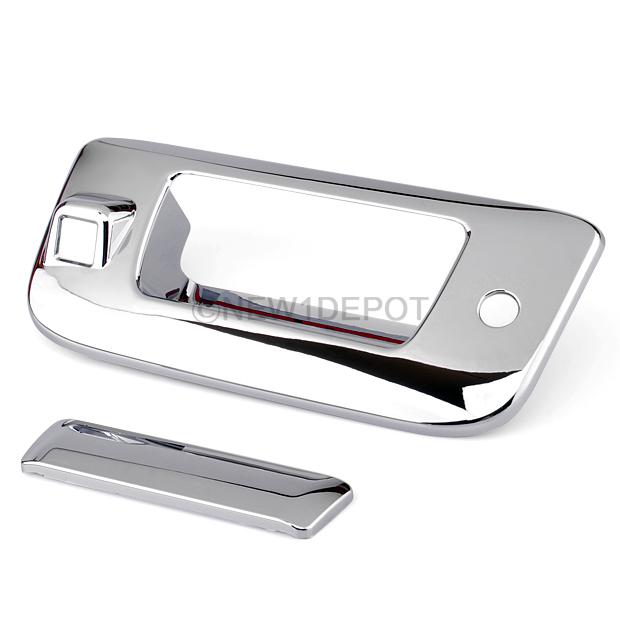 New chrome rear tailgate cover w/ camera hole fit for 07-12 gmc sierra denali