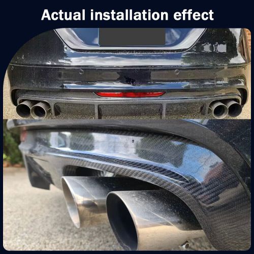 For audi tt tts mk2 8j 08-14 real carbon fiber rear bumper diffuser lip spoiler