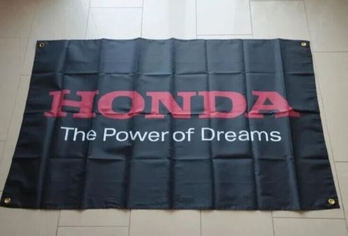 Honda car logo 3x5 ft black flag / banner garage mane cave wall decore