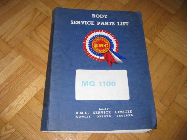 1963 mg 1100 2 & 4 door saloon body service parts list manual - original 