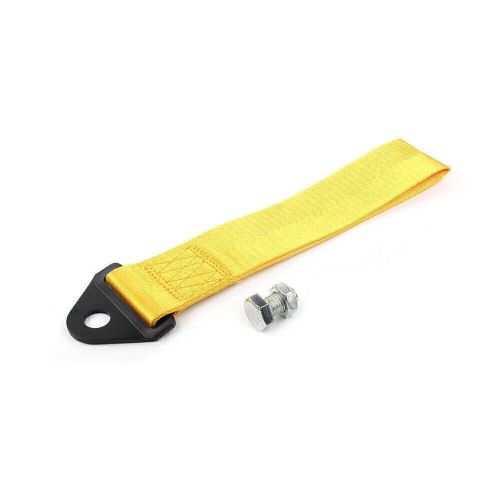 Racing towing strap belt rope rally hook universal rear/front bumper yellow car