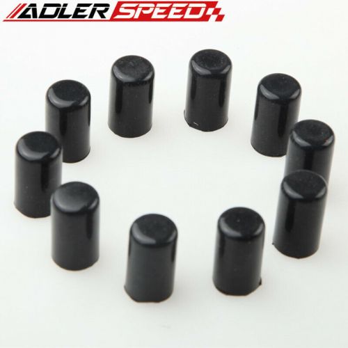 Black 10pcs 12mm 15/32&#034; silicone blanking cap intake vacuum hose bung plug caps