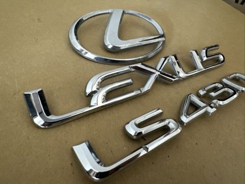 Free shipping oem 2001 2002 2003 lexus ls430 rear trunk lid emblem badge set