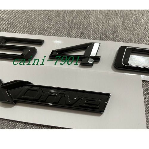 2pc xdrive 540i letter rear trunk emblem badge for sport sticker (gloss black)