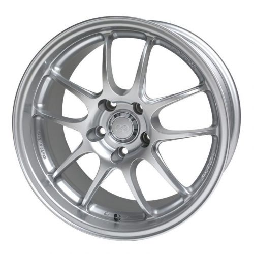 Enkei pf01 18x10.5 5x114.3 38mm offset silver wheel