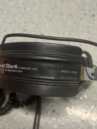 David clark 12304g-05 model h3332 aircraft communication headset w/ mic