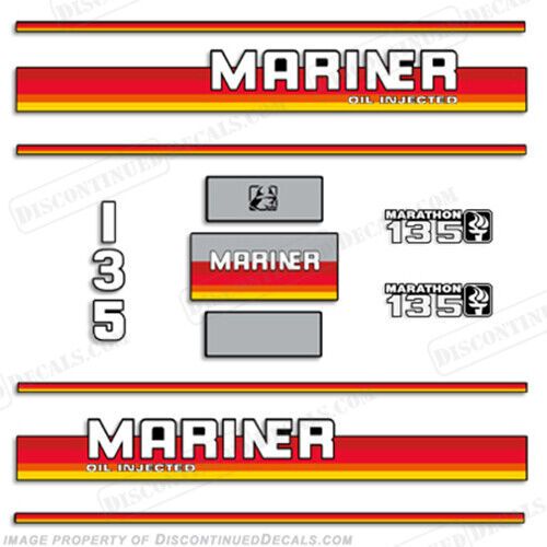 Fits mariner marathon 135hp decal kit - 1990&#039;s