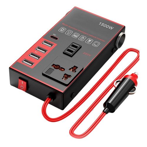 Smart display car power inverter 12v 24v charger for phones laptops and more