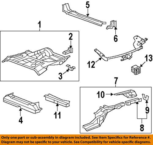 Honda oem 65741swaa00zz floor & rails-rear-upper cross member