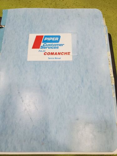 Piper comanche pa-24 service manual &amp; parts catalog in binder