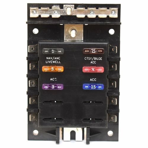 Boat fuse panel block | black plastic 5 x 3 3/8 inch