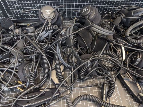 12 lot sennheiser mic headset hme 46-3 atc 300 aviation pilot military ham radio