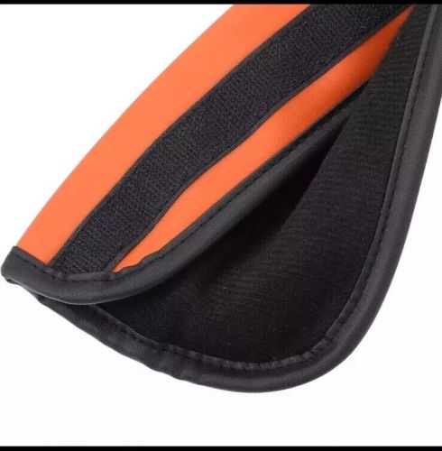 Universal pack (2) seat belt shoulder pad strap covers neck mat orange