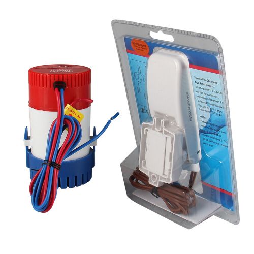 For boat yacht 1100gph 12v marine submersible bilge water pump w/ float switch