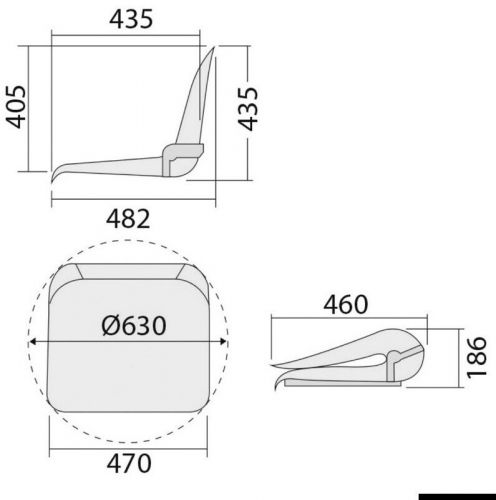 Osculati reclining seat coated in white &amp; blue high-quality vinyl