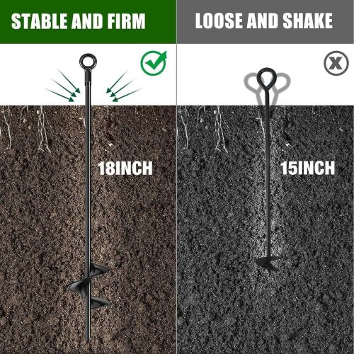 18-inch heavy-duty ground anchor kit - 12 pcs of steel anchors for outdoors