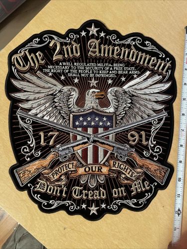 Large patriotic the 2nd amendment, don&#039;t tread on me american eagle biker patch